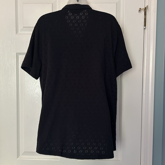 Lands’ End Knit Eyelet Tunic Button Down Top - Picture 4 of 13